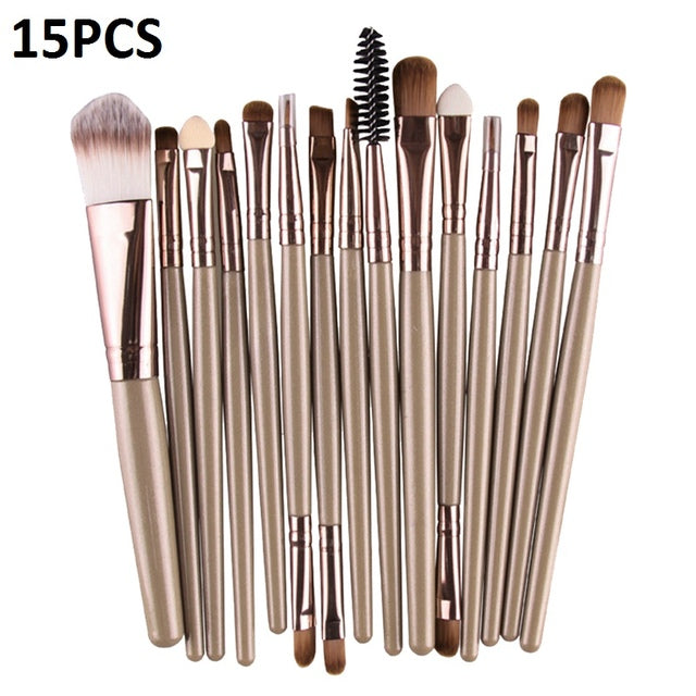 15 Piece Assorted Makeup Brush Set