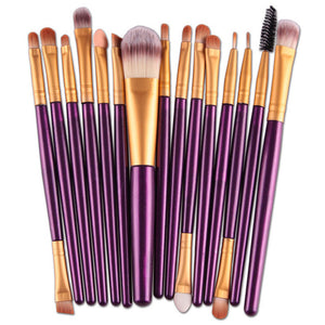 15 Piece Assorted Makeup Brush Set