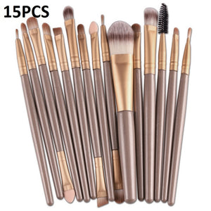 15 Piece Assorted Makeup Brush Set