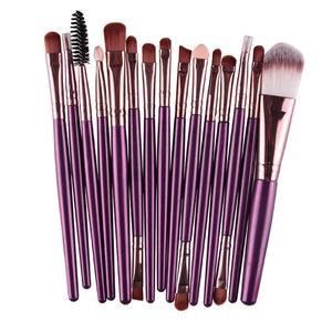15 Piece Assorted Makeup Brush Set