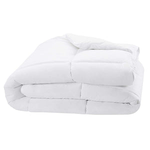 AmazonBasics Down Alternative Bed Comforter, Full / Queen, White, Light