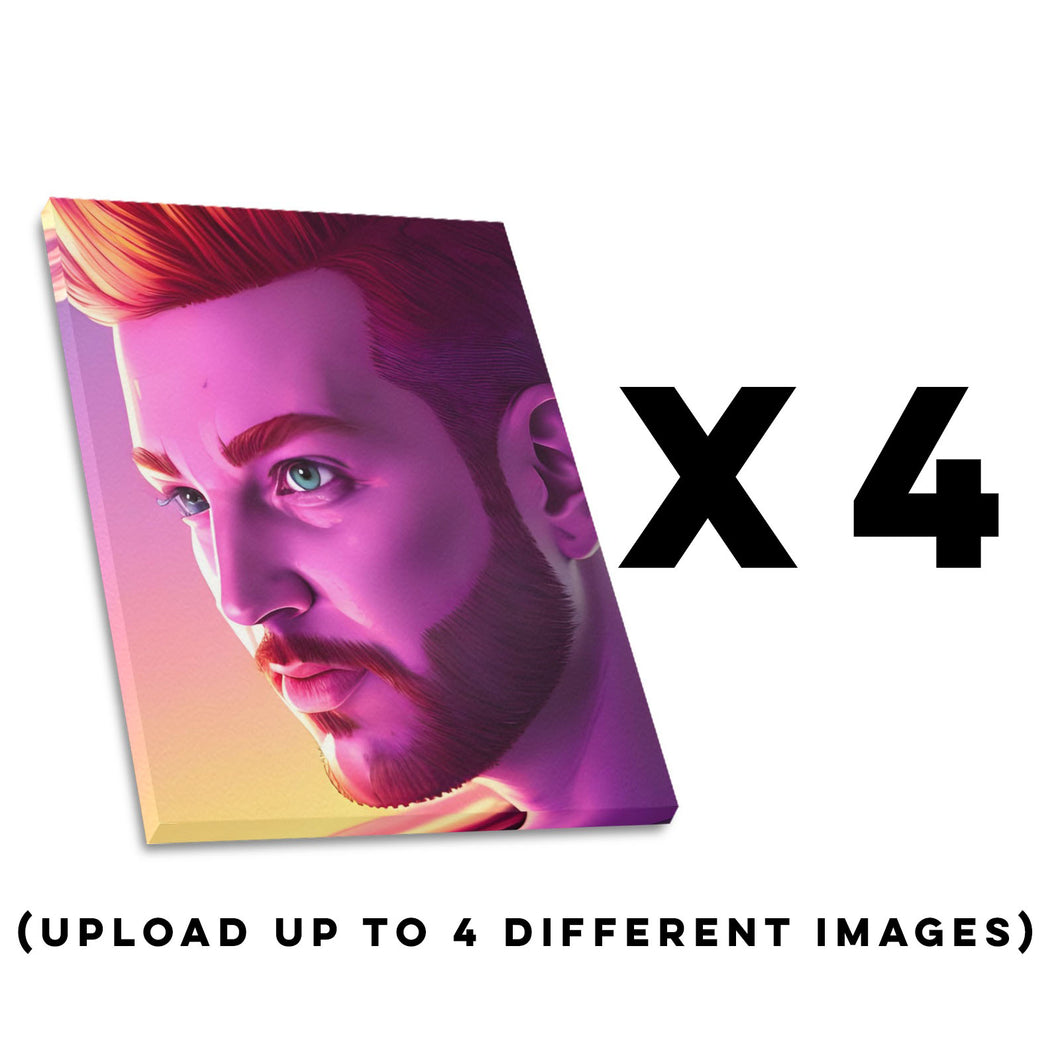 4 Custom AI Art 16x20 Canvas Prints (bundle)